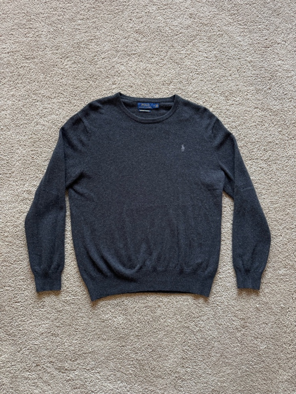 Men’s Medium Charcoal Grey Cashmere Ralph Lauren Sweater, $300 Retail Wore Once
